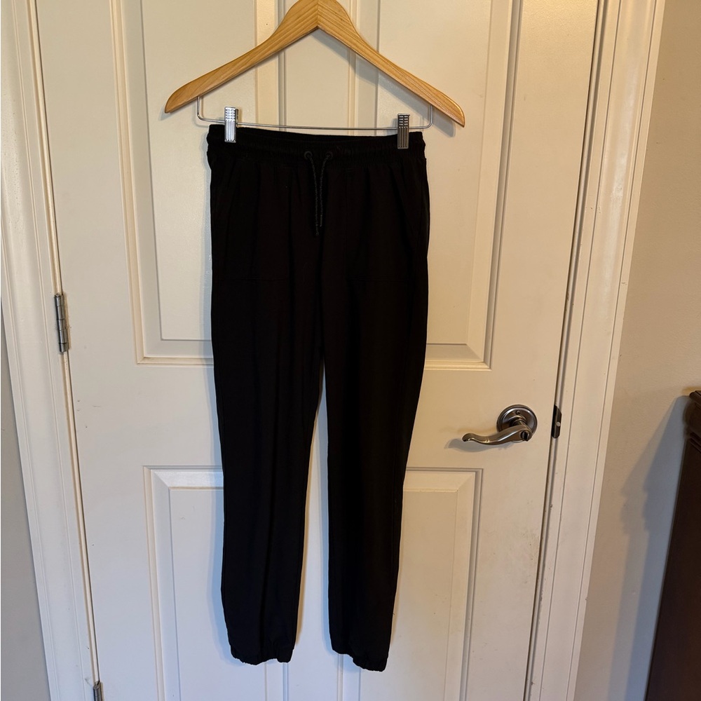 Girls Black Drawstring Jogger Pants